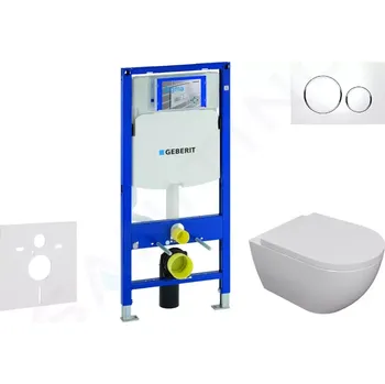 Geberit Duofix Set předstěnové instalace, klozetu Oudee a sedátka softclose, tlačítko Sigma20, bílá/chrom, SANI11CA3103
