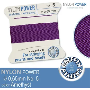 Nit NYLON Power velmi pevná nit GRIFFIN síla nitě 0,65mm Barva Amethyst