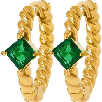 Náušnice Flamenco Mystique Elegantní Náušnice z 14karátové pozlacené chirurgické oceli, světle zlatá, střední velikost 2cm