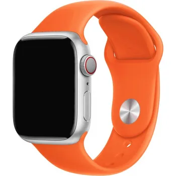 Řemínek na hodinky Silikonový řemínek s kratší a delší přezkou pro Apple Watch 42mm / 41mm / 40mm / 38mm - oranžový