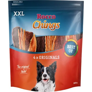 Pamlsek pro psa 2x900g Rocco Chings XXL Pack - Mix: Kuřecí prsa, kachní prsa, hovězí