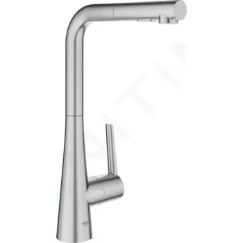 Vodovodní baterie Grohe Zedra Dřezová baterie s výsuvnou sprškou, supersteel, 32553DC2
