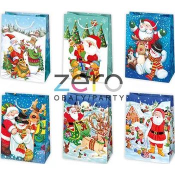 Dárková taška Taška papírová dárková 23x32x11 cm (lak) - vánoční (mix 1)