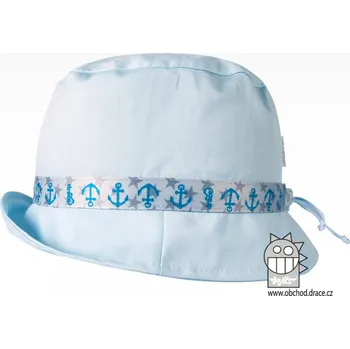 Klobouk Bavlněný letní klobouk Dráče - Palermo 14, světle modrá, kotvy Barva: Modrá světle, Velikost: 46-48