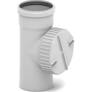 Kanalizační potrubí Rehau RAUSILENTO čisticí kus DN110, s hrdlem, odhlučněný, odpadní, PP, šedá