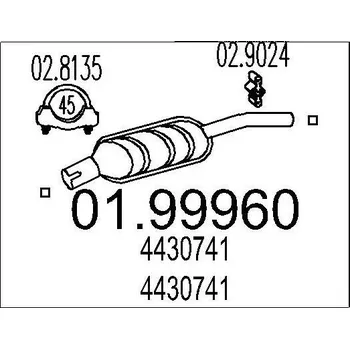 Tlumič výfuku Zadní tlumič výfuku MTS 01.99960