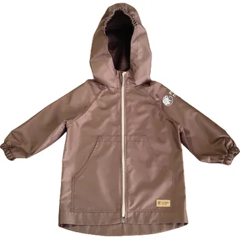 Dívčí bunda Monkey Mum® Šusťáková bunda s raglánovým rukávem - Tmavě hnědá 110/116