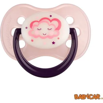 dudlíky CANPOL BABIES silikonový dudlík třešinka NIGHT DREAMS 18m+ 1ks Růžová