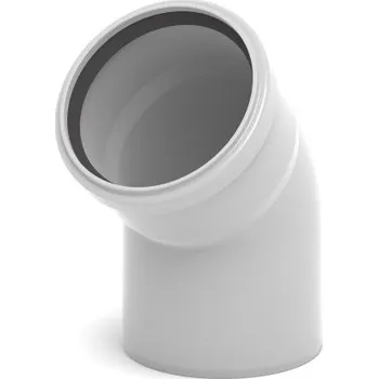 Kanalizační potrubí Rehau RAUSILENTO koleno 45°, DN160, s hrdlem, odhlučněné, odpadní, PP, šedá
