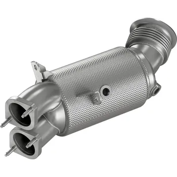 Výfukový systém HJS downpipe 76/2x60 mm včetně katalyzátoru pro BMW řada 1 typ E82/1C, E88/1C, emisní norma Euro 5, 135i Cabrio/Coupé, 3.0, 225/245kw (N55B30A)