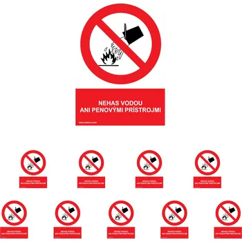 Walteco Nehas vodou ani pěnovými přístroji 210x297mm, formát A4, plastová tabulka Množství: 10 ks