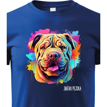 Chlapecké tričko Dětské tričko Šar pej, Barva Modrá, Velikost 134 cm/8 roků, Canvas Dětské tričko 2555