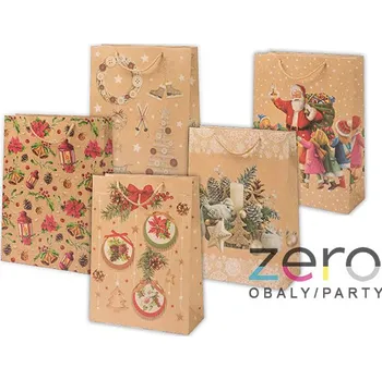 Dárková taška Taška papírová dárková 29x40x12 cm (eko) - vánoční (mix 2)