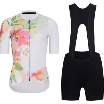 cyklistický dres RIVANELLE Cyklistický krátký dres a krátké kalhoty - FLOWERY LADY - vícebarevná/černá