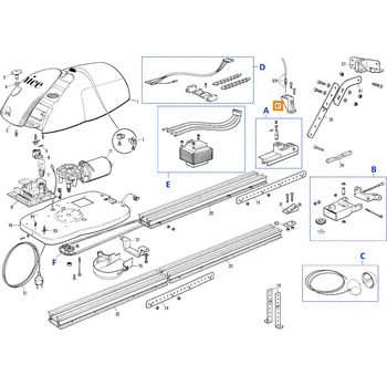 Pohon brány Nice PPD0150DR01.4540 podpora kabelu SPIDER/SPIDO