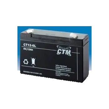 Záložní baterie CT 6-12 6V/12Ah Faston F2-6,3mm