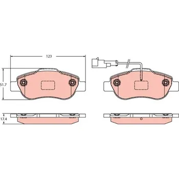 Brzdová destička Sada brzdových destiček, kotoučová brzda TRW GDB2415