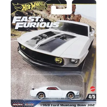 auto na autodráhu Hot Wheels Premium Fast and Furious 1969 Ford Mustang Boss 302
