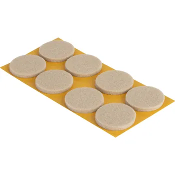 Podložka pod nábytek Walteco Filcové podložky, průměr 25mm, samolepicí, béžové, 8 ks
