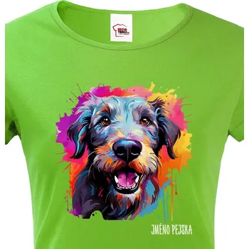 Dámské tričko Dámské tričko Írsky vlkodav, Barva Zelená, Velikost S, Canvas Dámské tričko s krátkým rukávem 2558