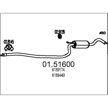 Tlumič výfuku Střední tlumič výfuku MTS 01.51600
