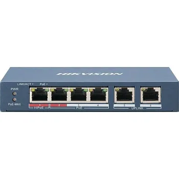 Switch PoE switch Hikvision DS-3E1106HP-EI (4+2) Smart managed Speciální cena pro registrované