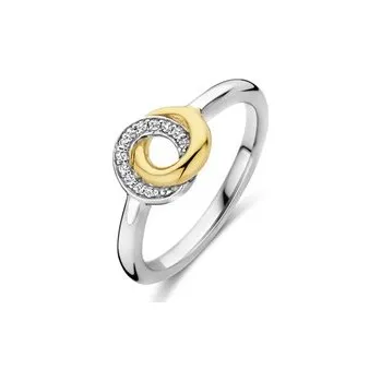 Prsten Prsten TI SENTO Kruhy se zlacením a zirkony 12142ZY/54