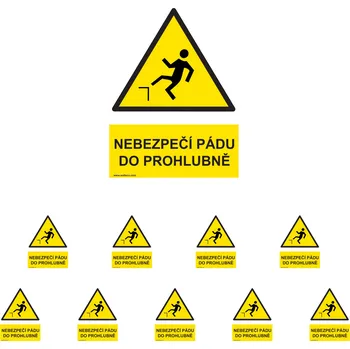 Walteco Nebezpečí pádu do prohlubně 210x297mm, formát A4, plastová tabulka Množství: 10 ks