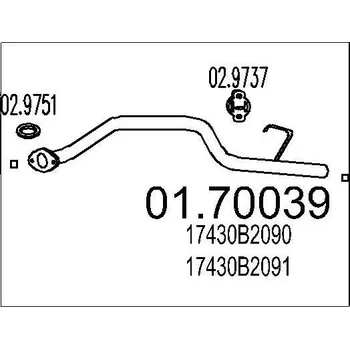 Výfuková trubka Výfuková trubka MTS 01.70039