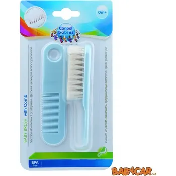 hřeben CANPOL BABIES hřeben a kartáč přírodní měkký Světle Modrá