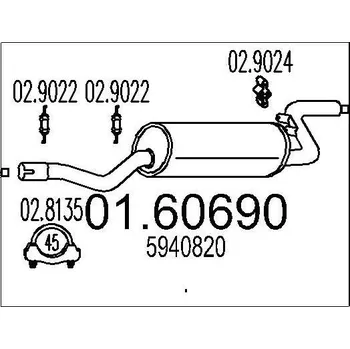 Tlumič výfuku Zadní tlumič výfuku MTS 01.60690
