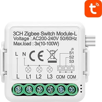 Centrální jednotka pro chytrou domácnost Chytrý spínací modul ZigBee Avatto N-LZWSM01-3 Bez neutrálu TUYA