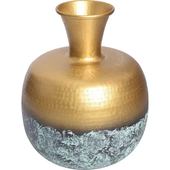 Váza Designová kovová váza Abstract Orient 35cm zlatá