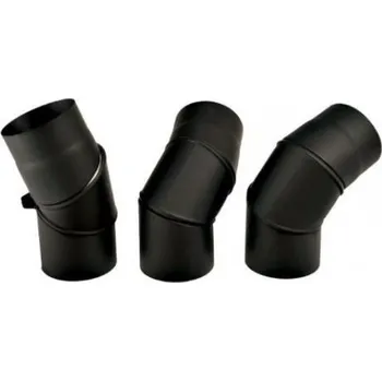Kouřovod Ostatní Koleno 160mm, 90°, kouřové, otočné, 3segmentové, ocel, černá