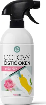 Čisticí prostředek na okna Nanolab Octový čistič na skla a okna růže 500 ml