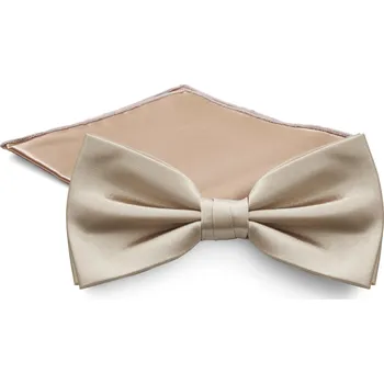 Kravata Set předvázaného motýlka a kapesníčku do saka v barvě šampaňského - Trendhim