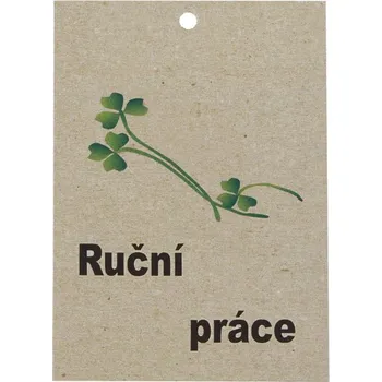Bellatex Cedulka Ruční práce sada 6 ks 50x70 mm Lístek zelená, béžová