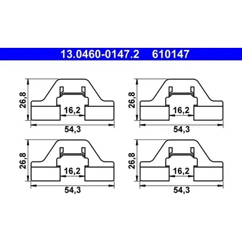 Přislušenství brzdového systému Sada příslušenství, obložení kotoučové brzdy ATE 13.0460-0147.2