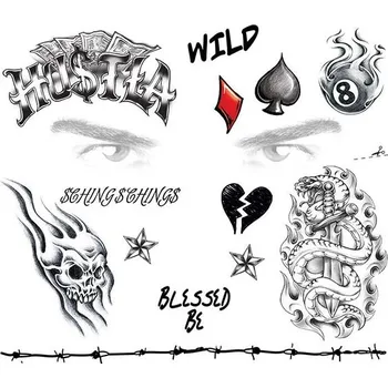 Odstranitelné tetování Bad Boy - sada tetovaček na obličej 1