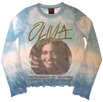 Zahraniční hudba Merch Olivia Newton-John: Olivia Newton-john Ladies Long Sleeve T-shirt: Circle Photo (mesh) (x-small) XS