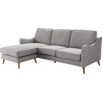 Pohovka Rohová pohovka Venuste lněná šedá, 227 x 160/88 x 90 cm