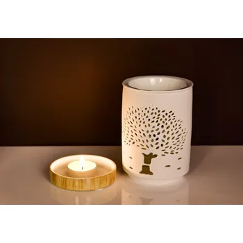 Aroma lampa Keramická aromalampa s hlubokou miskou (XXL aromalampa motiv stromu )