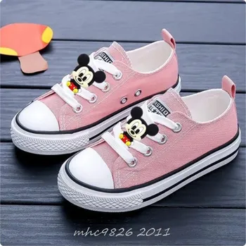 Dětská treková obuv Dětské nízké plátěné tenisky - Mickey Mouse Barva: Mickey Mouse - růžová, Velikost EUR: 26