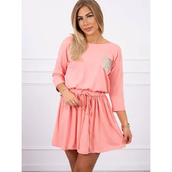 Dámské šaty Dámské áčkové šaty meruňkové 9004, VELIKOST UNI ( S, M , L )