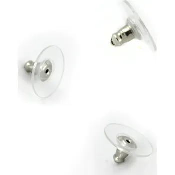 Materiál na výrobu šperku Ocelové náušnicové zarážky 11x6x3mm - 1ks+B - 1Ks