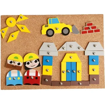 Dřevěná hračka Lena Zatloukací hra staveniště