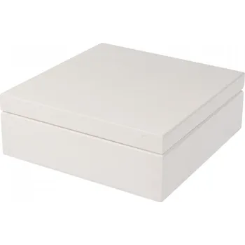 Dřevotéka Dřevěná krabička - bílá se zámkem 16x16 cm Dřevotéka Dřevěná krabička - bílá se zámkem 16x16 cm
