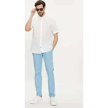 Pánská móda Tommy Hilfiger Chino kalhoty Bleecker MW0MW26619 Světle modrá Slim Fit 33_34