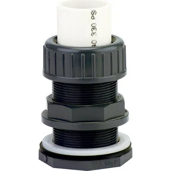 PVC tvarovka - Průchodka stahovací 63 x 2 1/2“ ext. Velikost: 25 x 1“ ext.