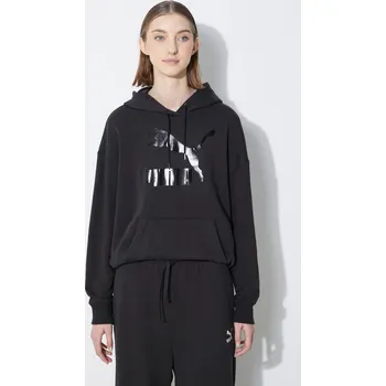 Pánská mikina Mikina Puma CLASSICS Shiny Logo Hoodie, S, černá, 99X